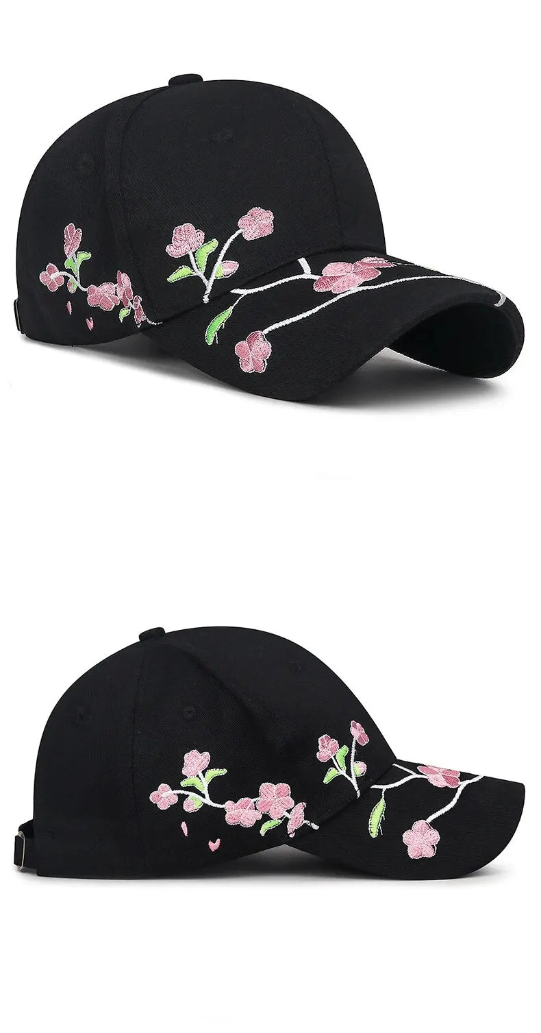 Hat Women's New National Tide Cap, Sunshade Sun Hat, Spring And Autumn Plum Blossom Embroidery National Style Baseball Cap