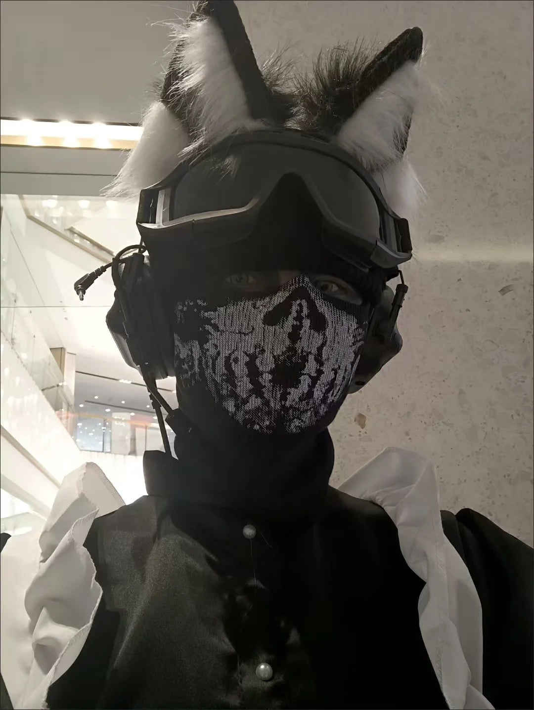 Mask Skull Ghost for Motorcycle Black Cosplay Costume Ghost Face War Game Skeleton Riding Outdoor Headwear Windproof Masks
