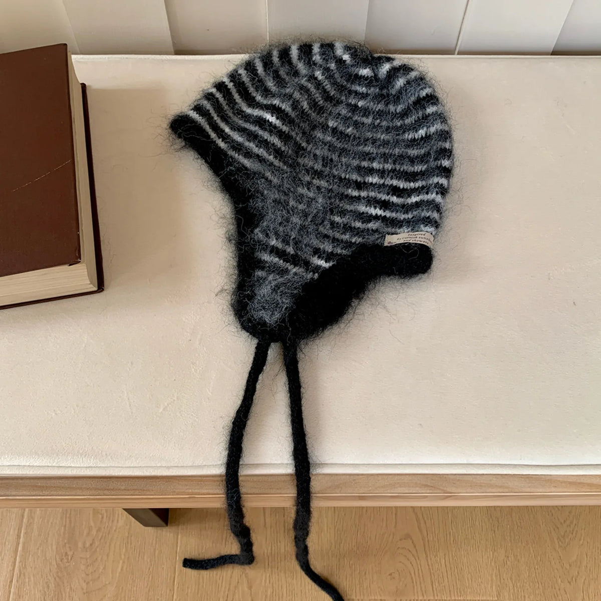 Winter Hat Women Wool Knitted Striped Beanie Baggy Cap Warm Windproof Outdoor Ski Balaclava Casual New