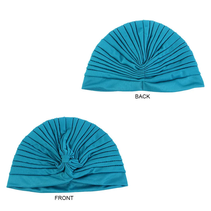 Stretchy Knot Twist Turban Bandanas Women Headscarf Bonnet Muslim Hijab Indian Hats Female Chemo Cap Adult Solid Color Head Wrap