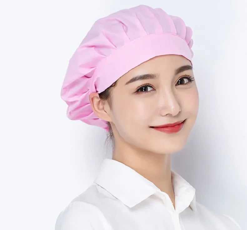 Unisex Catering Canteen Cook Hat Hotel Kitchen Cooking Chef Cap Food Service Adjustable Cap Food Factory Work Hats
