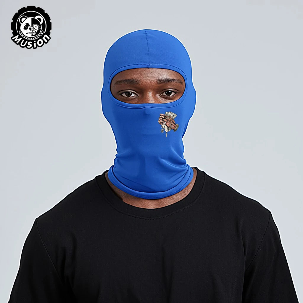 Musion Unisex Fashion Print Face Balaclava Tube Mask Motorcycle Windproof Dustproof Sunscreen Bandana Headband Outdoor Sports