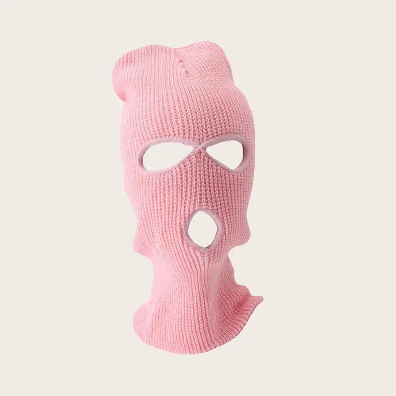 2023 New Black White 3 Hole Full Face Ski Mask Balaclava for Men Women Army Tactical CS Windproof Knit Beanies Winter Warm Caps