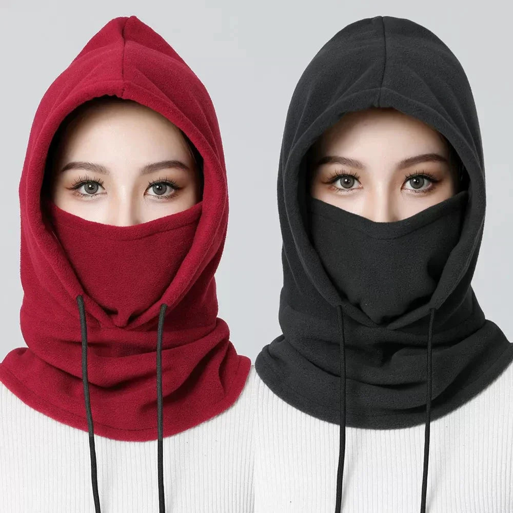 Winter Thermal Fleece Hat Hooded Outdoor Windproof Cold Warm Skiing Sport Men Women Neck Warmer Cycling Face Mask Masked Caps