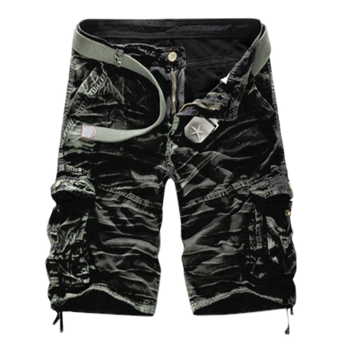 Men'S Denim Shorts With Distressed Details Fashion Sports Cotton Zipper Pocket Camouflage Casual Short Pants For Men Summer