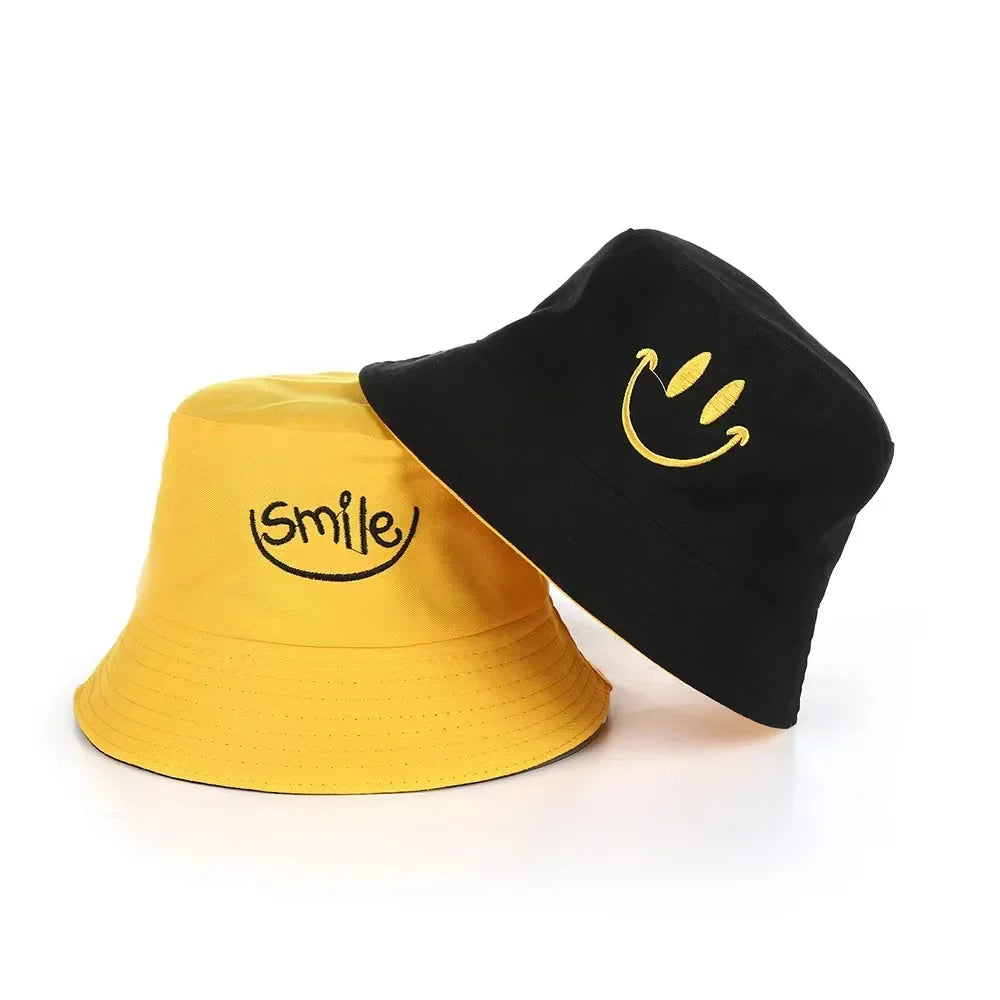 Double-sided Wear Bucket Hats for Men Women Japanese Graffiti Letter Outdoor Sun Caps Unisex Wide Brim Foldable Fisherman Gorrs
