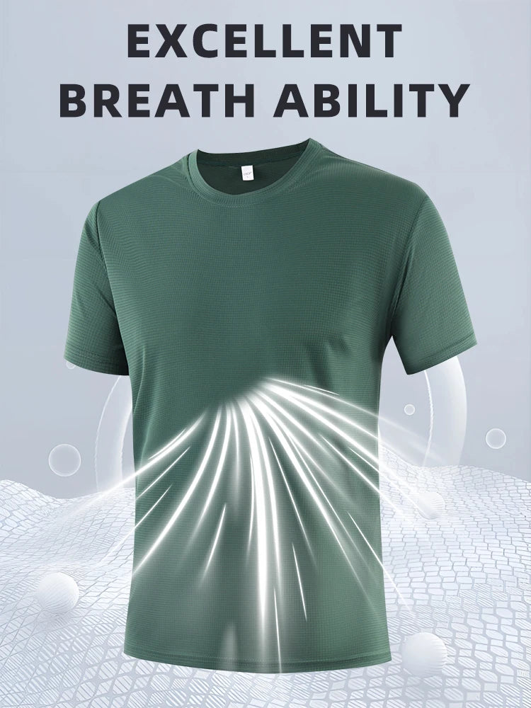 6-Pack Men's Breathable Polyester Crew Neck T-Shirts - Lightweight, Moisture-Wicking Short Sleeve Tops in Multiple Colors for Casual Wear and Outdoor Activities