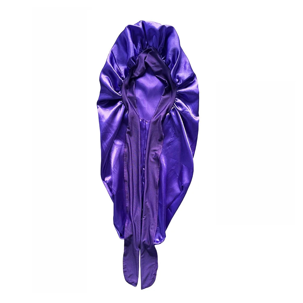 Long Sleep Bonnet for Straight Curly Hair, Extra Large Hair Bonnets for Dreadlock And Braids, Satin Sleeping Caps Night Cap