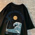 Happiness Comes In Waves Printing Men Women Clothes Fashion Loose Tops Creativity Casual T Shirt Pattern Loose Tshirts Couple
