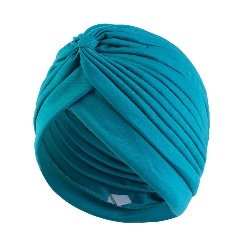 Stretchy Knot Twist Turban Bandanas Women Headscarf Bonnet Muslim Hijab Indian Hats Female Chemo Cap Adult Solid Color Head Wrap