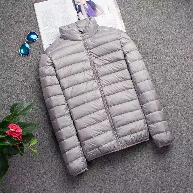 0-10℃ Men's Winter Jacket Ultra Light Duck Down Jackets Portable Hooded Puffer Feather Thin Parkas Windproof Outerwear Coat 5XL