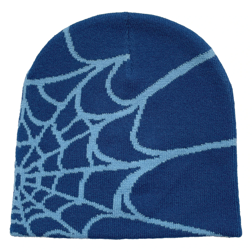 Unisex Spider Web Printed Knit Hat, Warm Outdoor Pullover Hat Personality Beanie Hat
