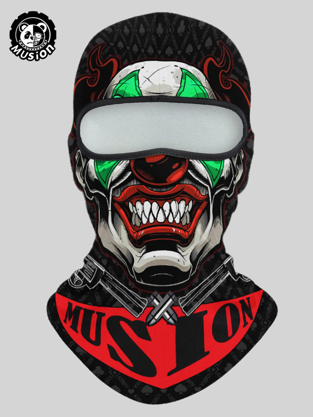Musion Balaclava Helmet Liner Full Face Mask Skull Print Moto Topeng Muka Rider for Cycling and Riding Motorcycle