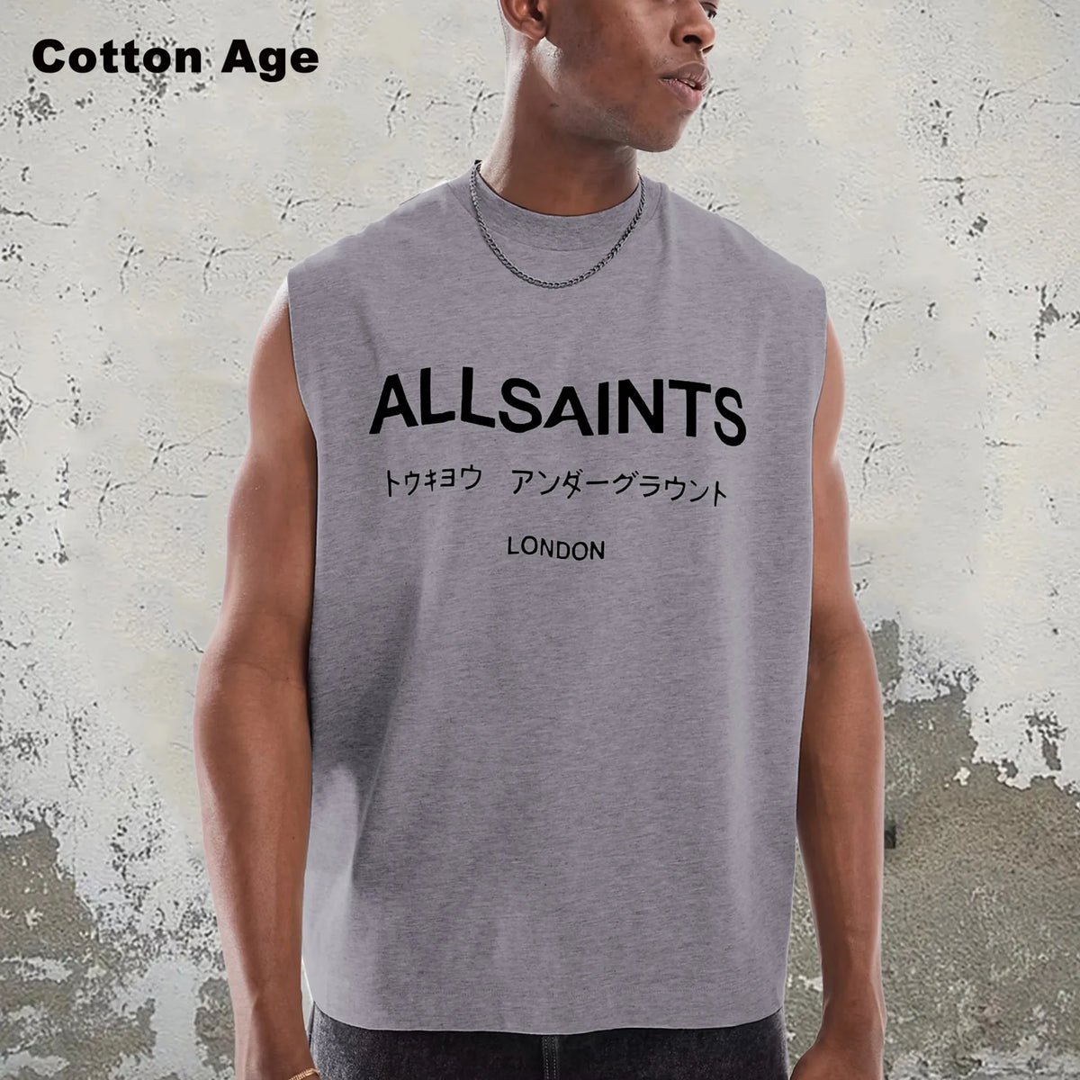 Vintage Men's Tank Top - AllSaints Print Design - Casual Fall/Winter Layering Tee - Perfect Gift For Halloween/Christmas