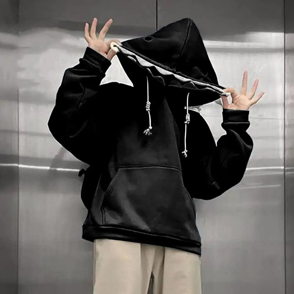 Shark Sweatshirt Women's Blue Hoodies Long Sleeve Shark Shape Couple Pullover Animal Hooded Cartoon Sweatshirt for Men Women