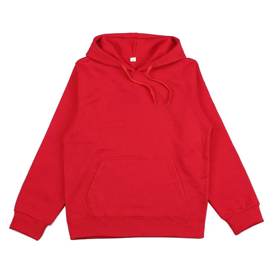 Men's and Women's Solid Color Pocket Hoodies Sports Fitness Sweatshirts Fashionable Casual Pullovers Multi Color