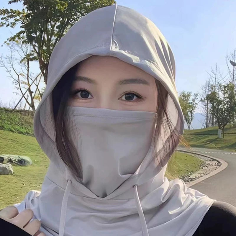 Summer UV Protection Neck Cover Outdoor Balaclava Scarf Sport Face Mask Snood Hood Hat Windproof Cooling Breathable Cycling Cap