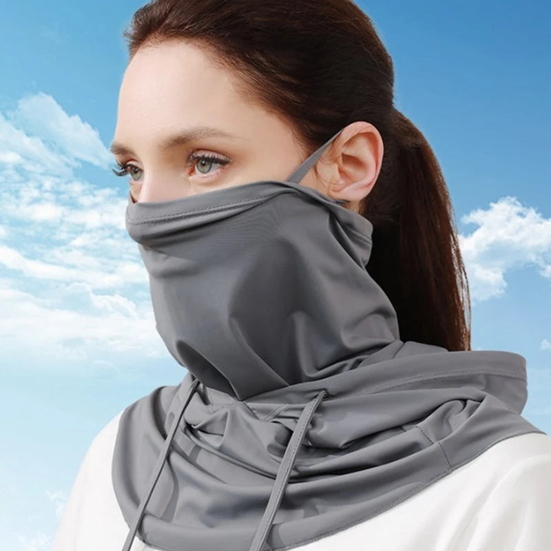 Summer UV Protection Neck Cover Outdoor Balaclava Scarf Sport Face Mask Snood Hood Hat Windproof Cooling Breathable Cycling Cap