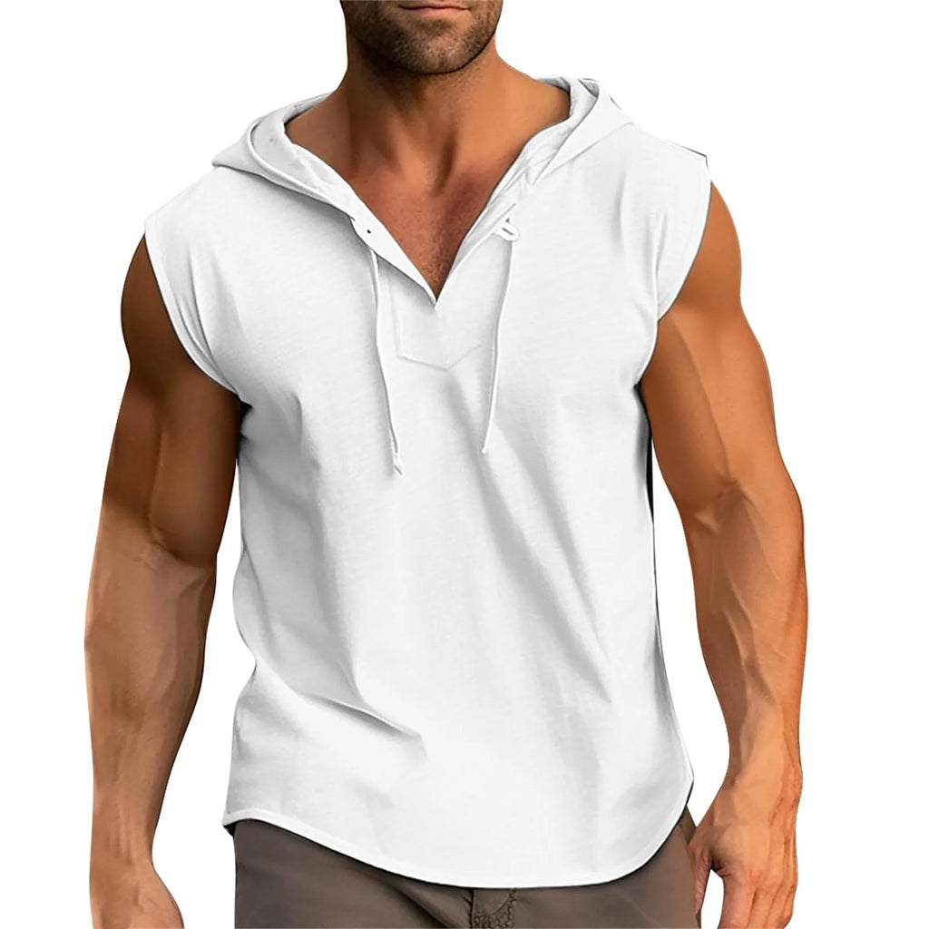 Mens Sleeveless Hoodies Casual Hooded Tank Tops Men Bodybuilding Vest Gym Workout Fitness Waistcoat Male Muslce Undershirts