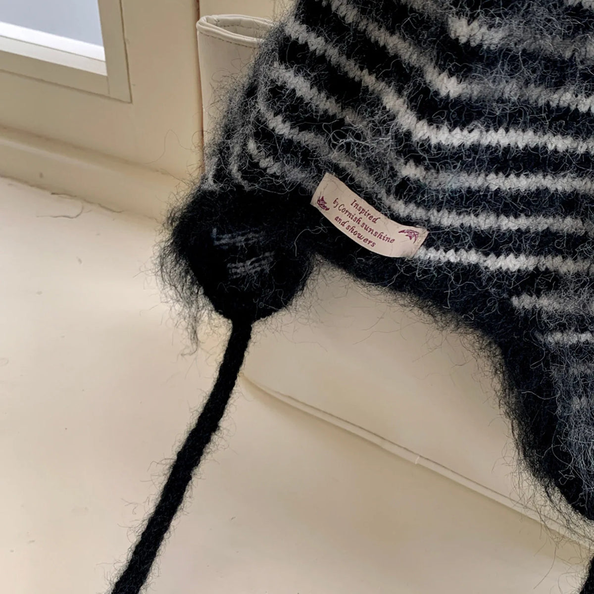 Winter Hat Women Wool Knitted Striped Beanie Baggy Cap Warm Windproof Outdoor Ski Balaclava Casual New