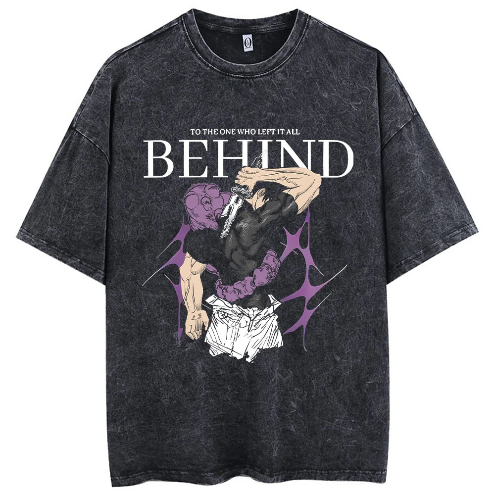 Fushiguro Toji Printed Tee Anime Jujutsu Kaisen Clothing Men Women Summer Manga T-shirts Washed Cotton Tshirt Harajuku T Shirt