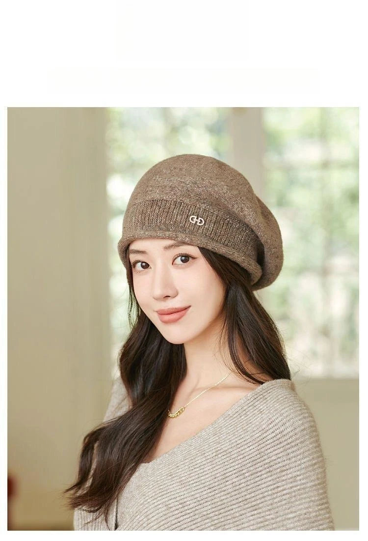 Women's Winter Knit Beret - Fashion  Hat Soft Warm Comfortable Stretchy Cap for Cold Weather
