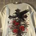 American Style Fashion Brand oversize Diablo Style Retro Subculture Skull Cross Short-sleeved T-shirt Men's Summer
