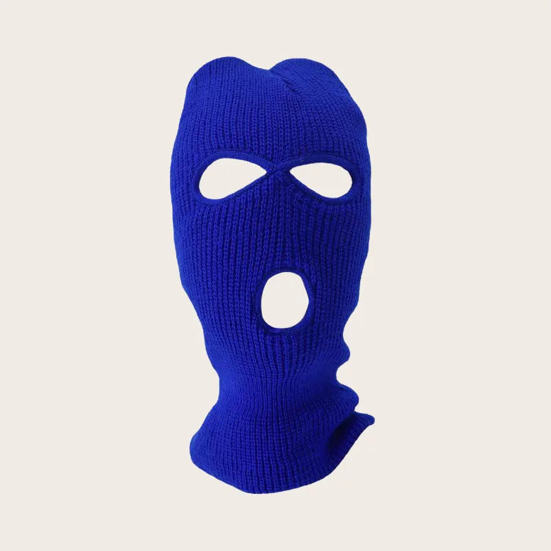 2023 New Black White 3 Hole Full Face Ski Mask Balaclava for Men Women Army Tactical CS Windproof Knit Beanies Winter Warm Caps