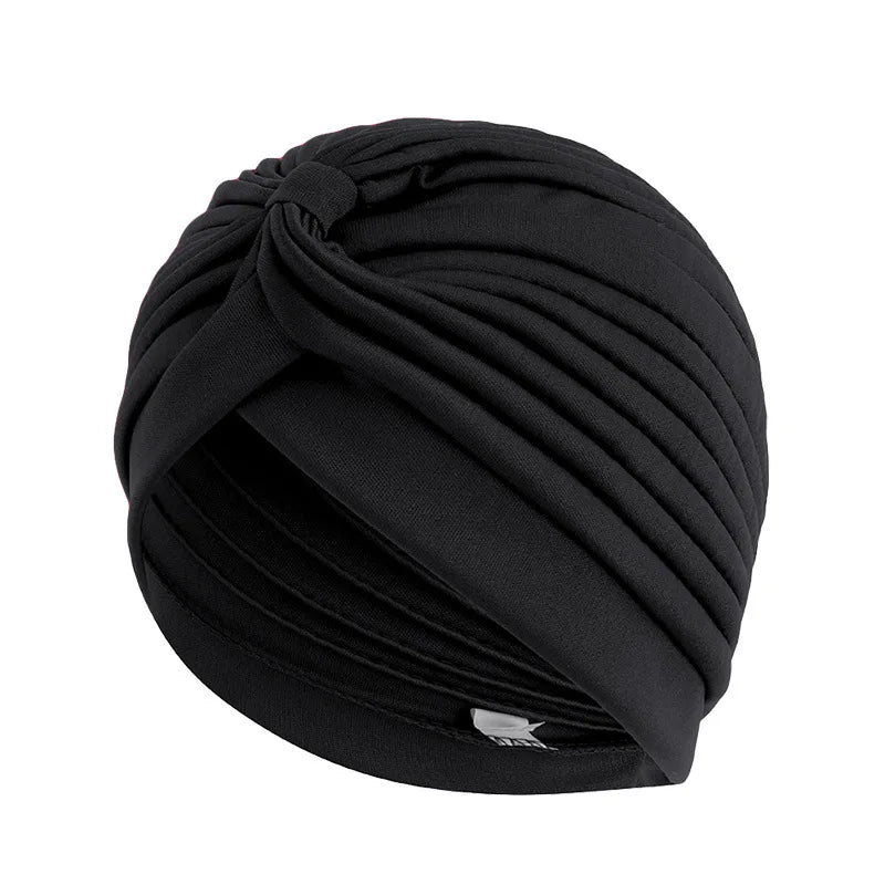 Stretchy Knot Twist Turban Bandanas Women Headscarf Bonnet Muslim Hijab Indian Hats Female Chemo Cap Adult Solid Color Head Wrap