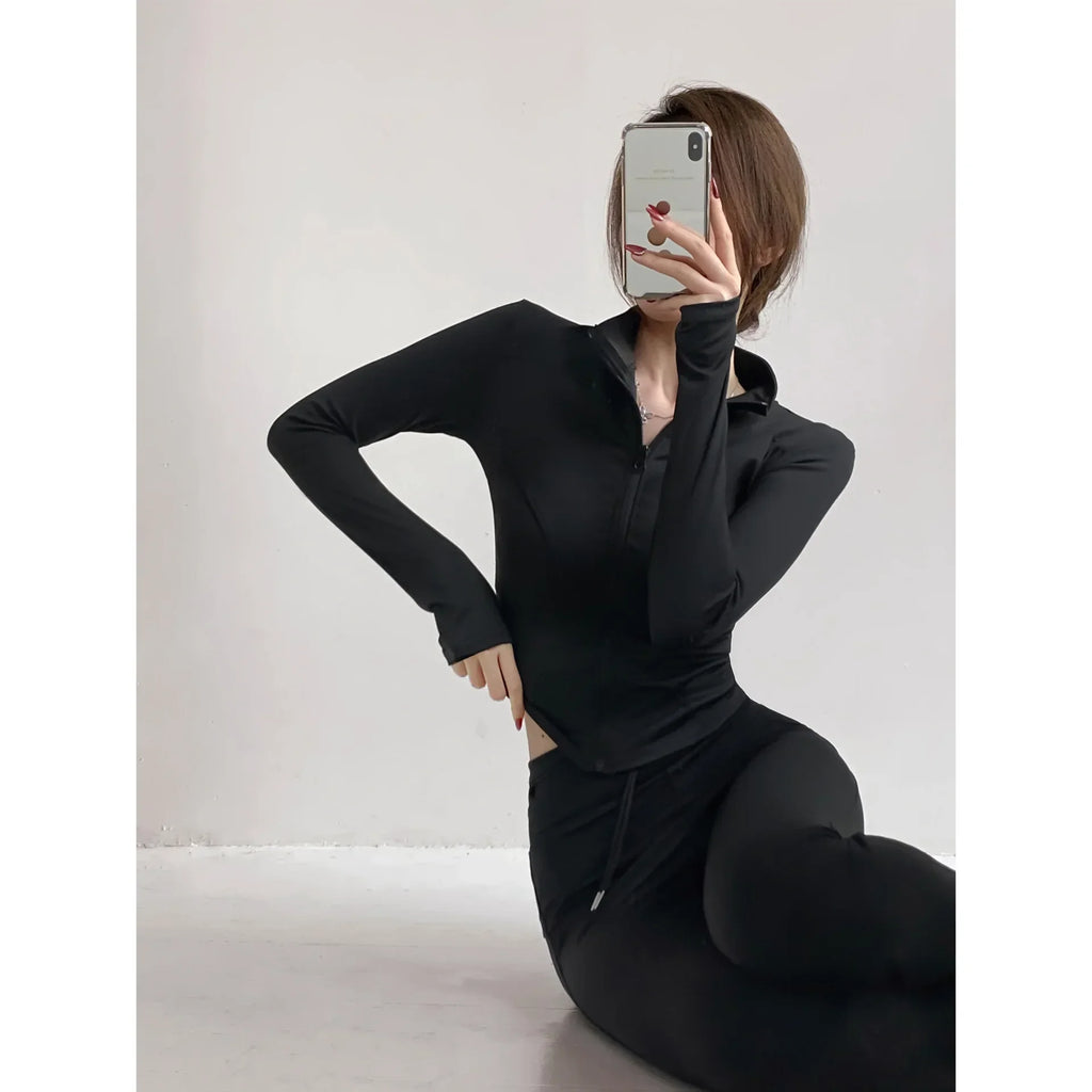 Sun Quick Drying Sports Coat Women's Tight Top Yoga Jacket Long Sleeve Zipper Jacket Running Fitness Women's Jacket S-3XL