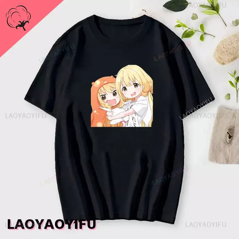 If You Work You Lose - Anzu Futaba Version T-Shirt 2024 New Kawaii Anime Cotton T-shirt Tees for Men Funny cartoon Otaku Tshirt