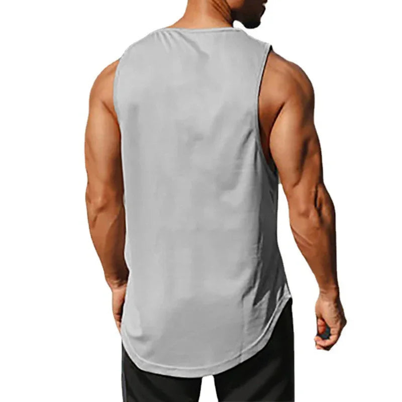 Japanese Anime Turtle Script Printed Summer Fitness Sports Tank Tops Men Gym Clothing Workout Sleeveles Shirt Loose Running Vest