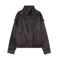 Women's Jacket Fall 2025 New Black Long Sleeve Pebble Faux Leather Jacket Motorcycle Style Personality Fashion