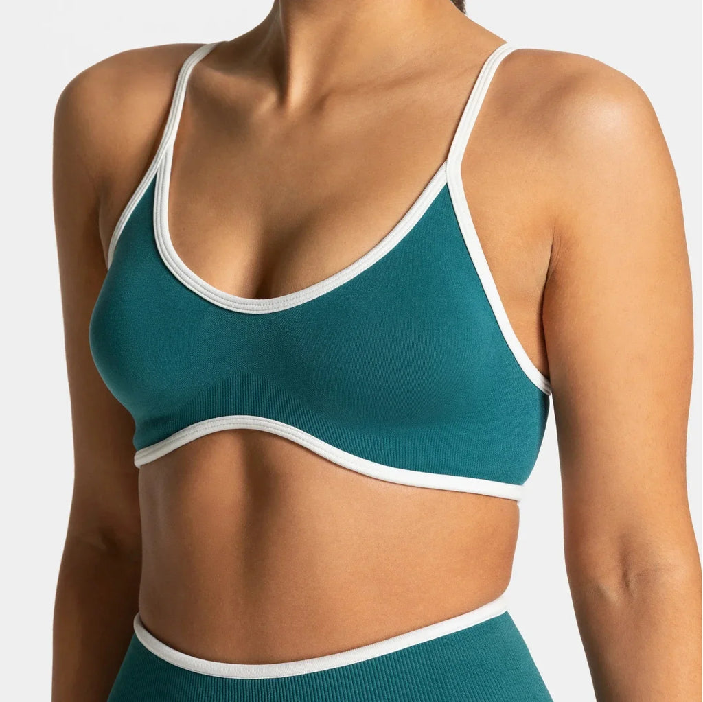 Women Solid Color Gym Sports Bra Summer Yoga Fitness Top Sexy Backless Knit Bra with Chest Cushion Suspender Breathable Bra