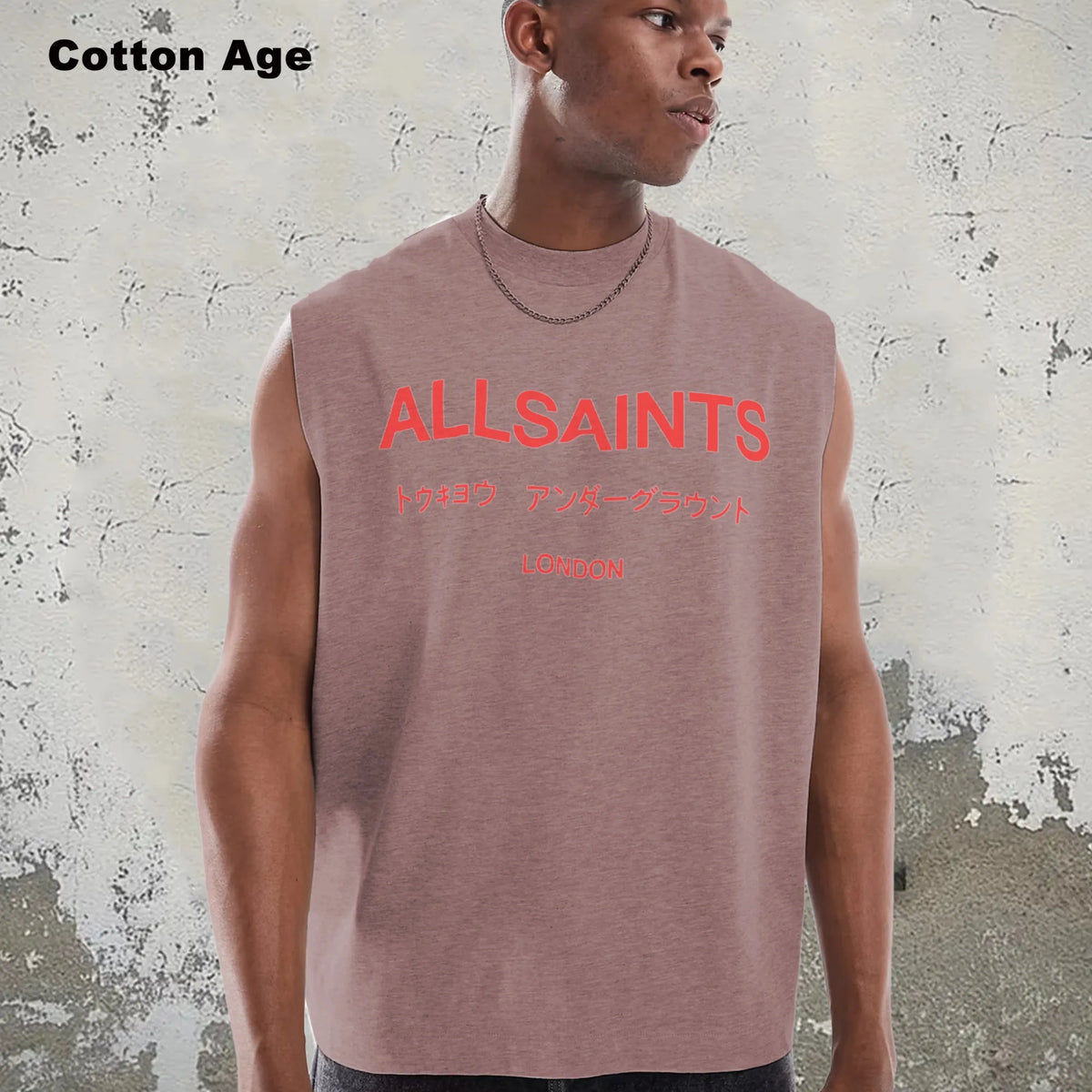 Vintage Men's Tank Top - AllSaints Print Design - Casual Fall/Winter Layering Tee - Perfect Gift For Halloween/Christmas