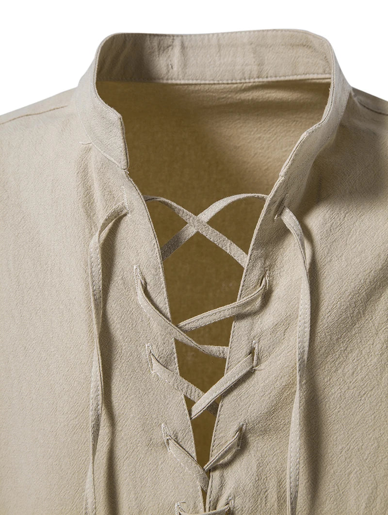 New Men's Casual Blouse Cotton Linen Shirt Tops Long Sleeve Tee Shirt Spring Autumn Slanted Placket Vintage Yoga Shirts