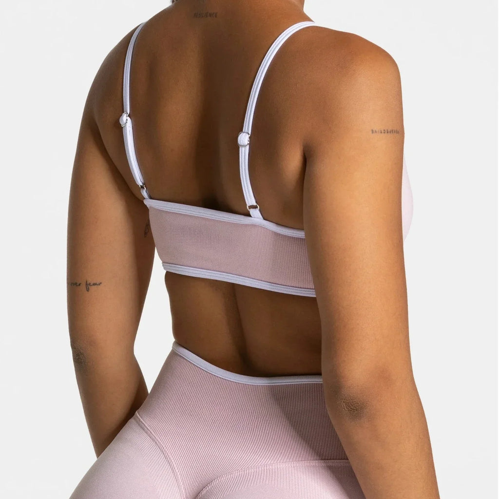 Women Solid Color Gym Sports Bra Summer Yoga Fitness Top Sexy Backless Knit Bra with Chest Cushion Suspender Breathable Bra