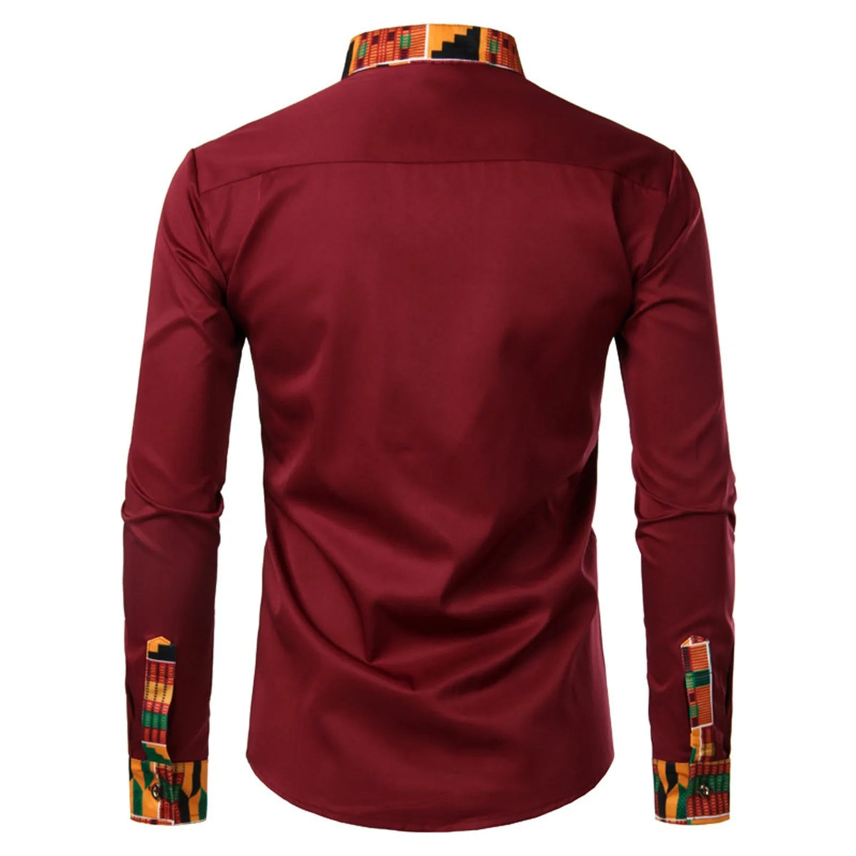 Men'S Shirts Men'S African Long Sleeve Printed Patchwork Design Button Up Shirt Seaside Vacation Casual Top Large Size