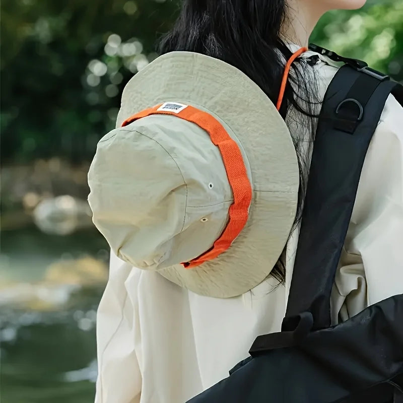 Summer Bucket Hats Sun Protection Wide Brim Travel Cap Outdoor Women Men Vintage Anti-UV Sunshade Fishing Hiking Camping Hat