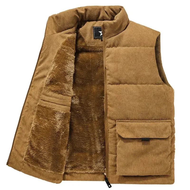Winter Male Fleece Warm Vest Coats Men Stand Collar Army Thicken Waistcoats Clothing Mens Jacket Sleeveless Vest