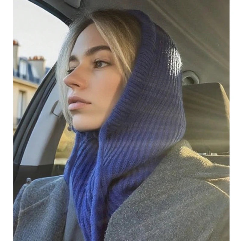 Winter Balaclava Hat for Men&Women Knitted Hooded Cap Outdoor Windproof Drawstring Hat One-Piece Neck Beanie Capofficial website