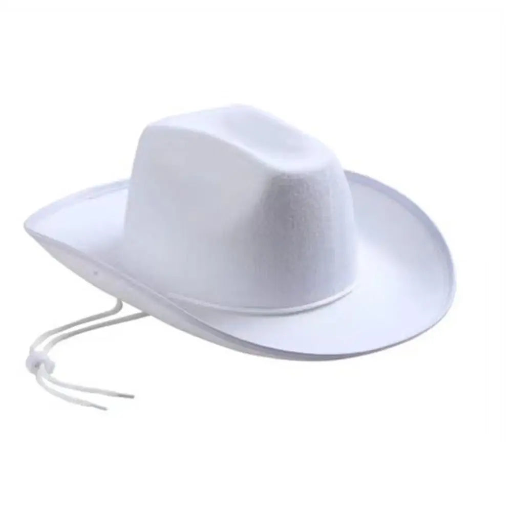 Pink Star White Cowgirl Hat Sequin Trim Fringe Cow Girl Hat Adjustable Cowboy Hat Neck Draw String Costume Party Play Dress-Up