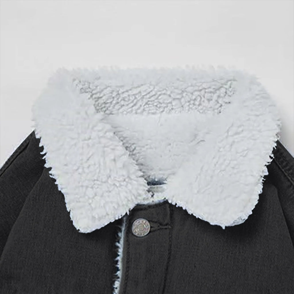 Men's Lined Denim Jacket Trucker Autumn Winter Vintage Fashion Cowboy Coat Plush Warm Outgoing Outwear