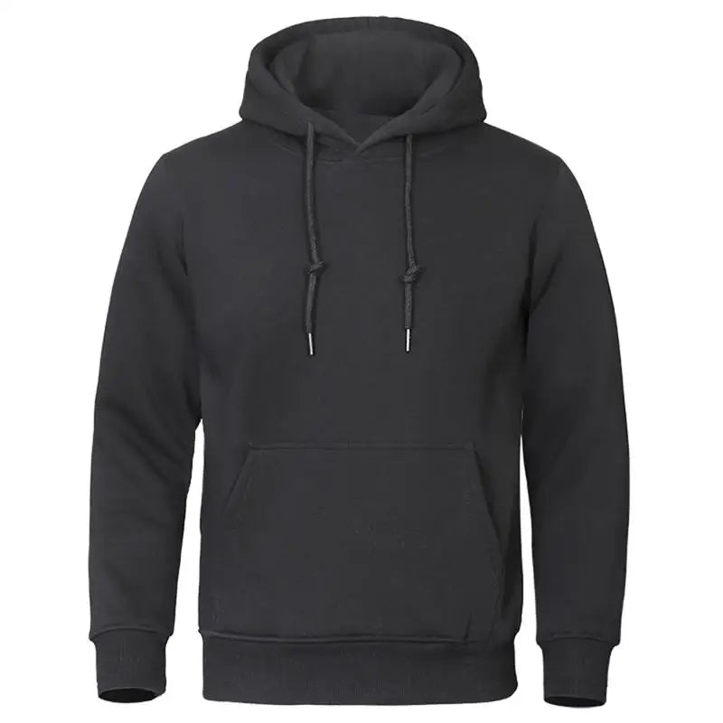 Autumn Winter Men Fleece Warm Mens Sweatshirt Casual Solid Color Streetwear Pullovers Sport School Fashion Hot Sale Hoodies
