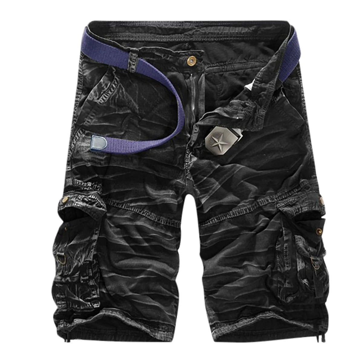 Men'S Denim Shorts With Distressed Details Fashion Sports Cotton Zipper Pocket Camouflage Casual Short Pants For Men Summer