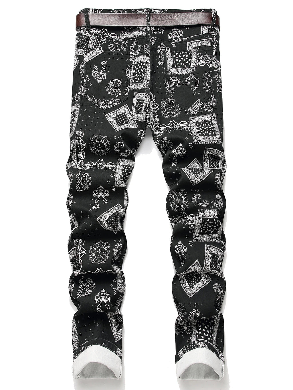 Stylish Mid Stretch Slim Fit Jeans - Men's Mid Waist Distressed And Ripped Denim Jeans With Tassels For All Seasons Street Wear