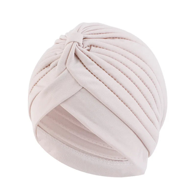 Stretchy Knot Twist Turban Bandanas Women Headscarf Bonnet Muslim Hijab Indian Hats Female Chemo Cap Adult Solid Color Head Wrap