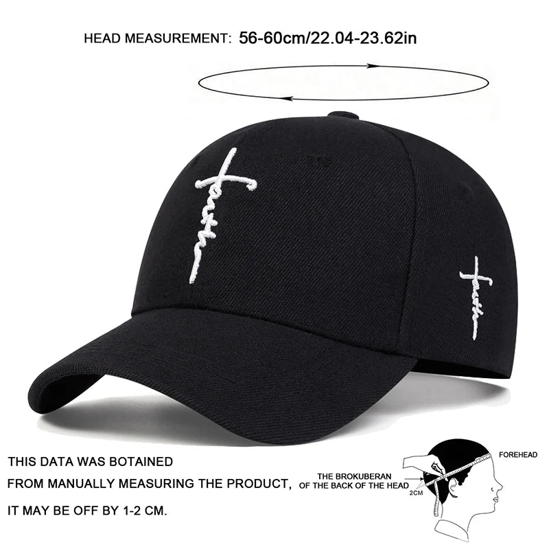 Fashion Faith Embroidery Baseball Cap Men Women Spring Summer Sun Hats Cotton Snapback Hat Unises Hip Hop Trucker Caps Gorras