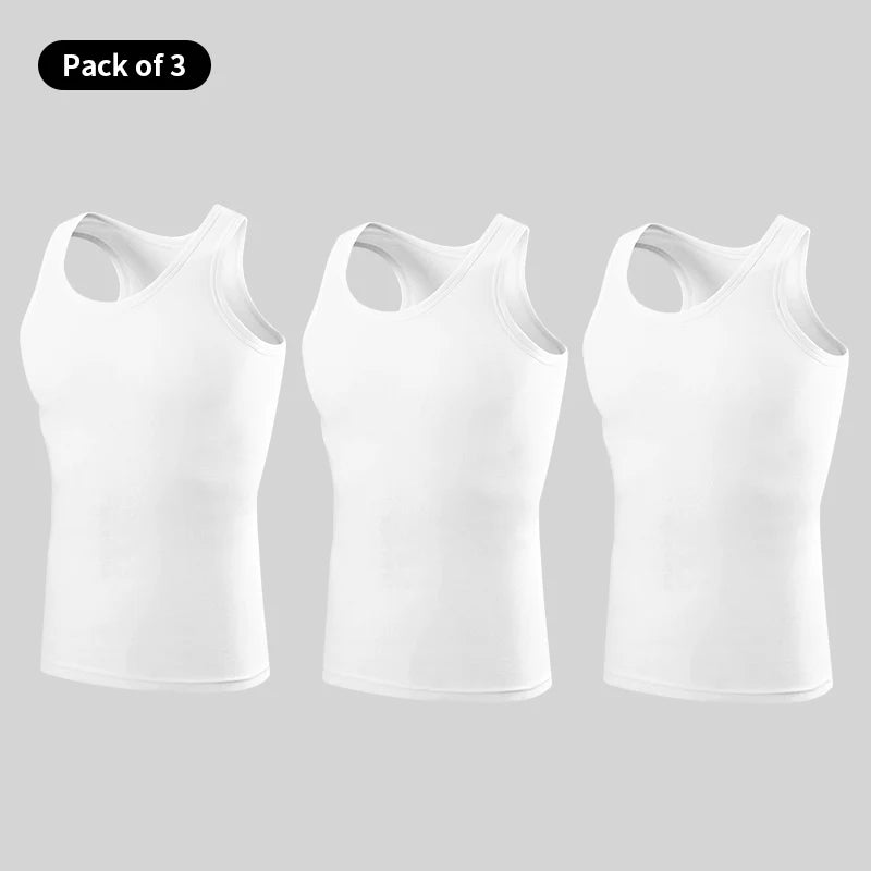 1/3 Piece Men's Cotton Breathable Foundation Joker Black And White Vest Youth Thin Slim Fitness Sports Running Breathable Top