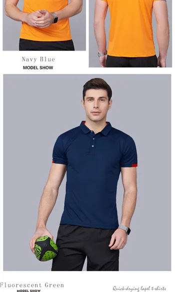 Summer Quick Drying Short Sleeved Polo Shirt Golf Jersey Company Group Breathable Fitness Lapel Sports Sleeved 8-Color Large Top